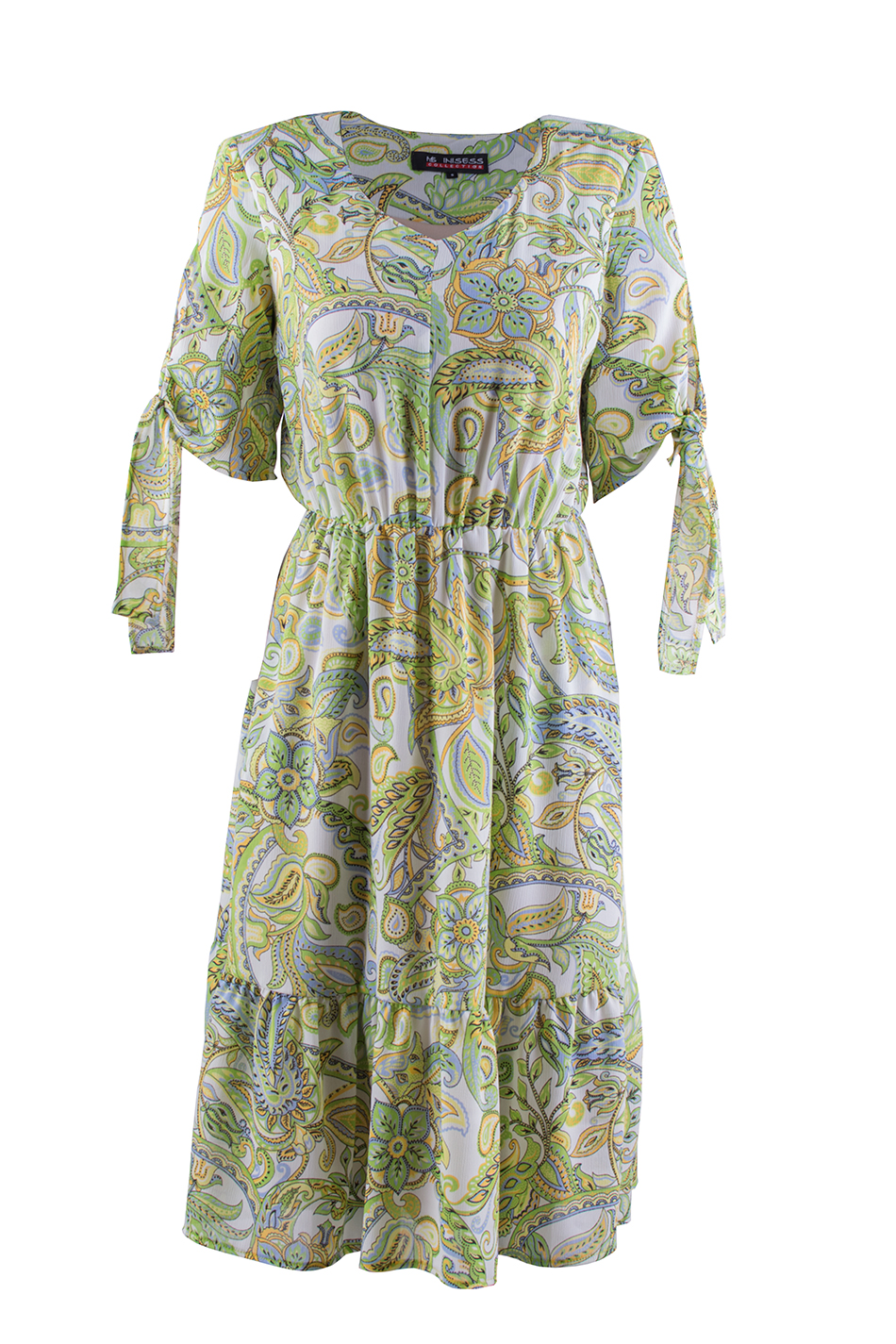 Women's Dress with Green Print 23145 / 2023 Women's Dress with Green Print 23145 / 2023