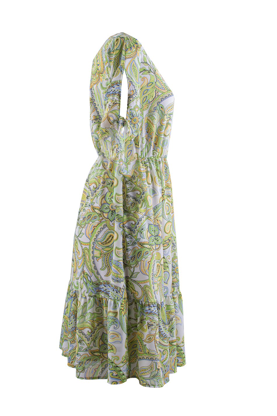 Women's Dress with Green Print 23145 / 2023 Women's Dress with Green Print 23145 / 2023