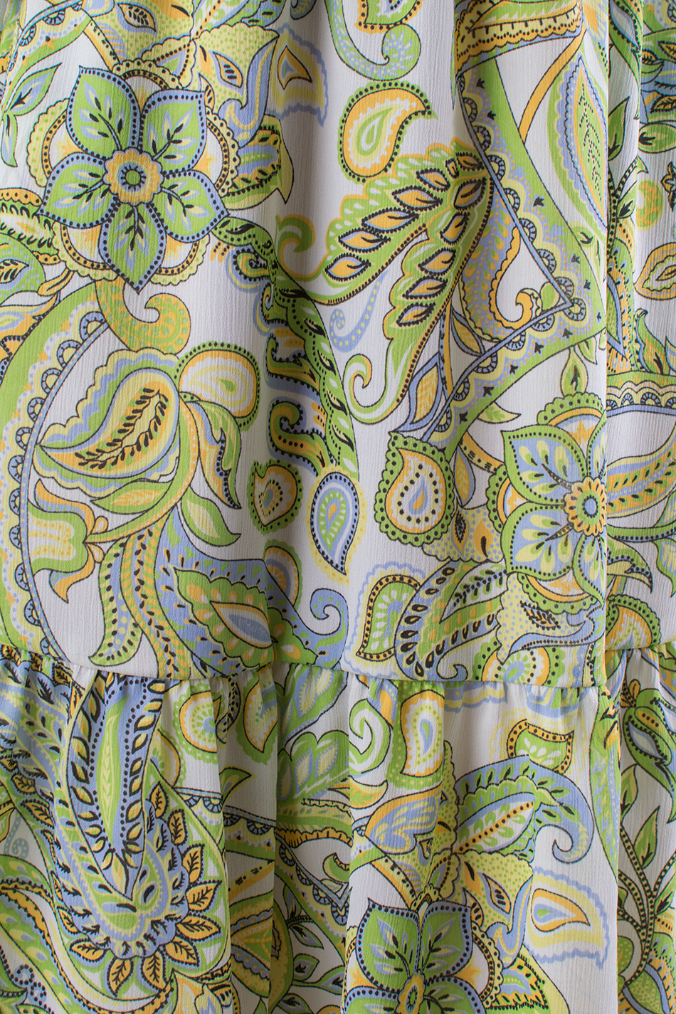 Women's Dress with Green Print 23145 / 2023 Women's Dress with Green Print 23145 / 2023