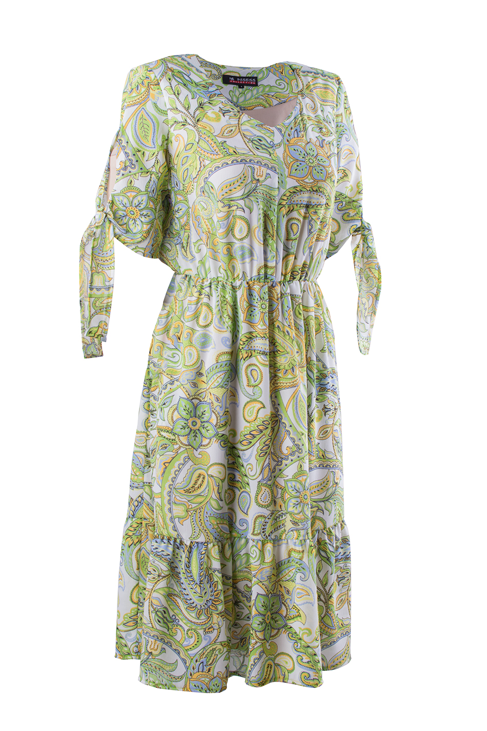 Women's Dress with Green Print 23145 / 2023 Women's Dress with Green Print 23145 / 2023