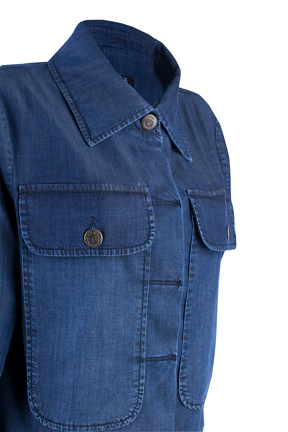 Jachetă sport ușoară din denim Tencel 24111 / 2024 Jachetă sport ușoară din denim Tencel 24111 / 2024
