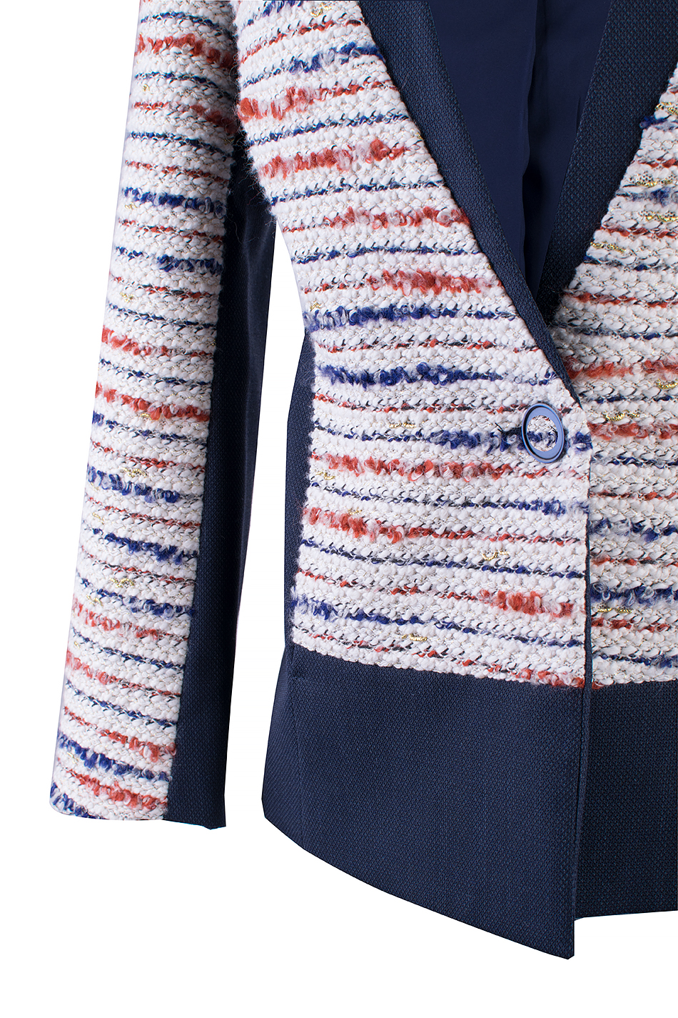 Geaca spectaculoasa albastru inchis cu Boucle 24125 / 2024 Geaca spectaculoasa albastru inchis cu Boucle 24125 / 2024