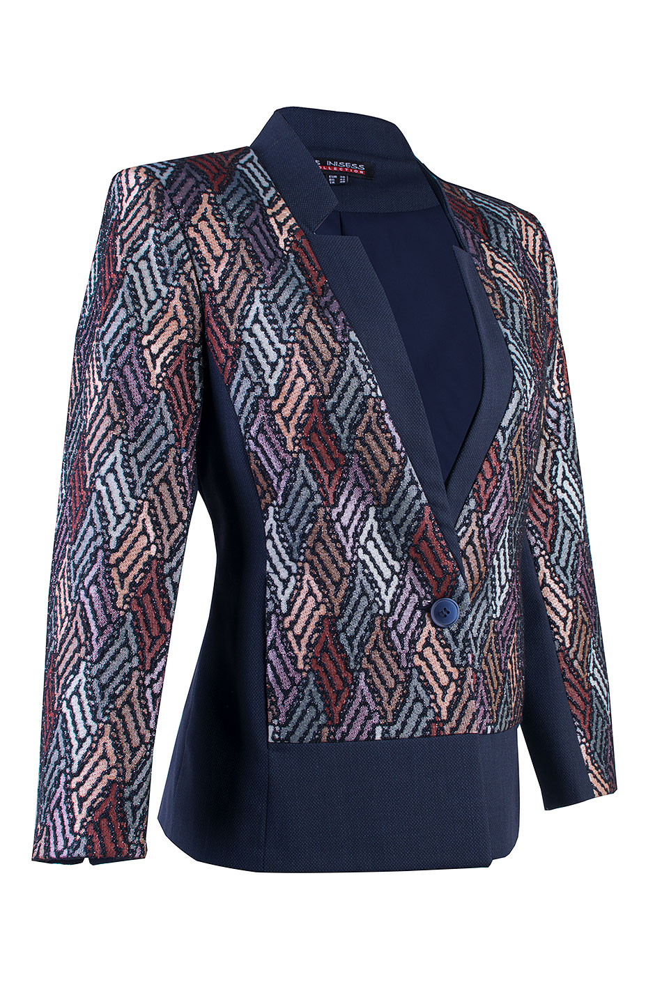 Pastel Parlak Desenli Lacivert Blazer 24127 / 2024 Pastel Parlak Desenli Lacivert Blazer 24127 / 2024