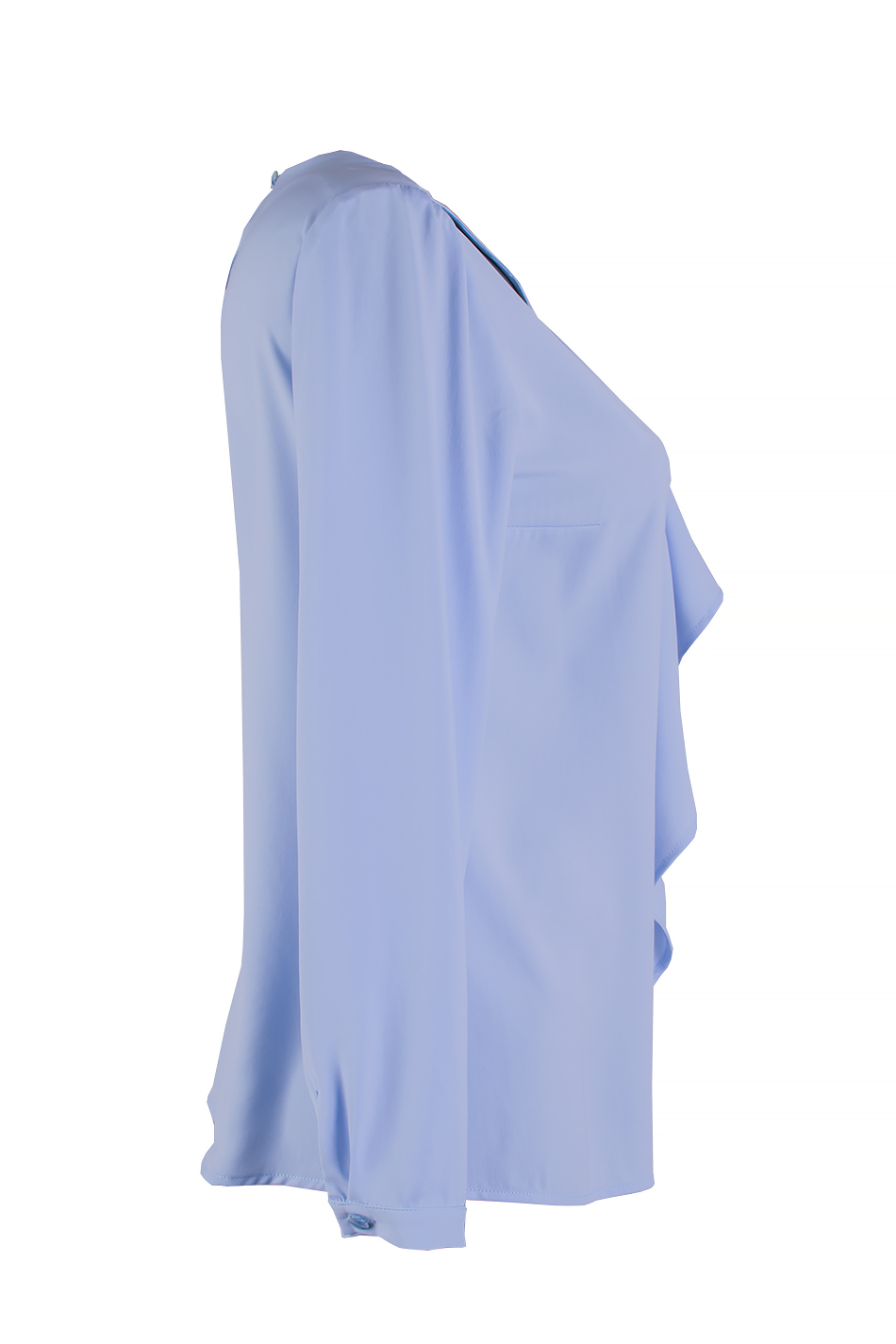 Airy Women's Blouse in Light Blue with Ruffle 25111 / 2025 Airy Women's Blouse in Light Blue with Ruffle 25111 / 2025