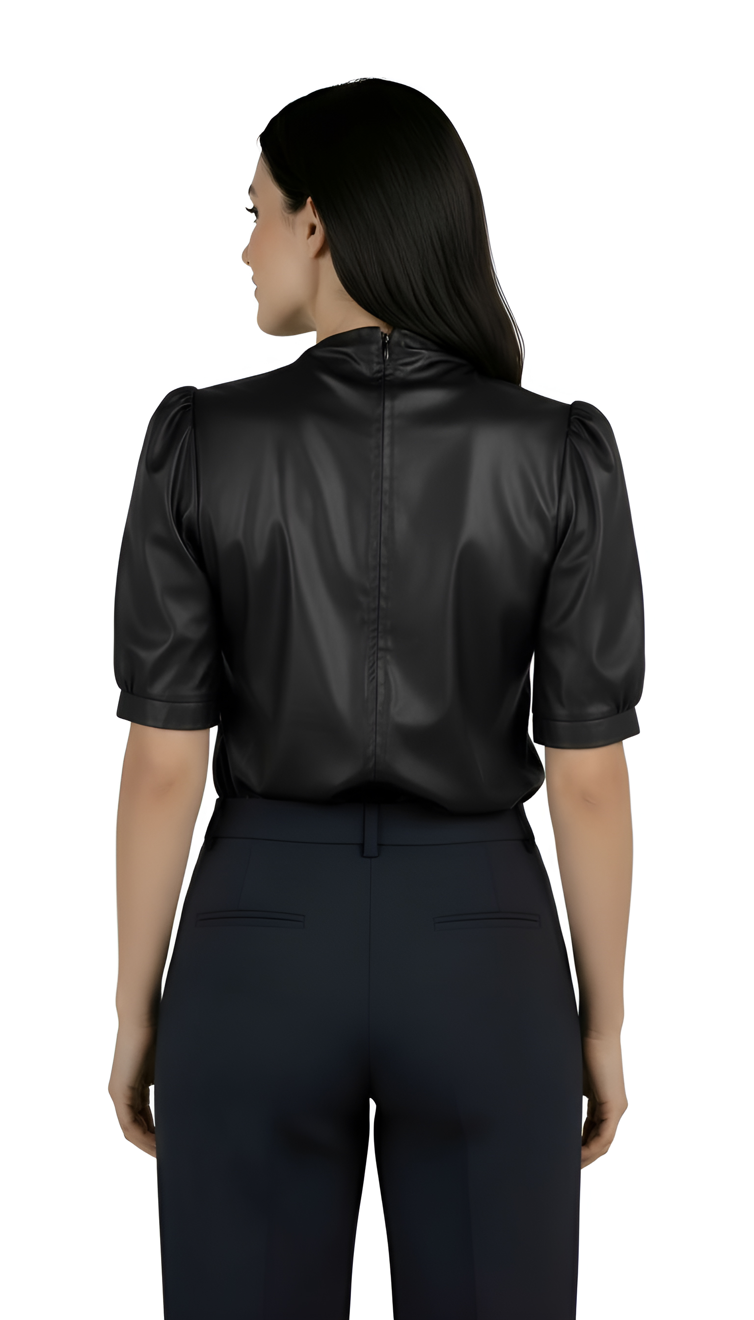 Stylish Women's Blouse with Short Puff Sleeves 25115 / 2025 Stylish Women's Blouse with Short Puff Sleeves 25115 / 2025