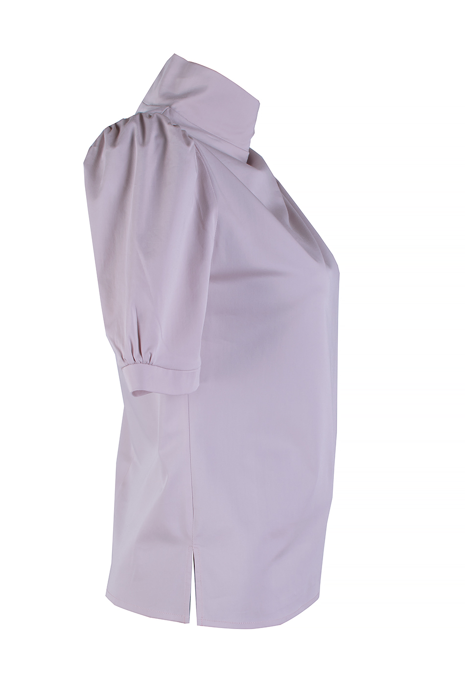 Women's Blouse in Powder Color with Short Puff Sleeve 25115 Pink / 2025 Women's Blouse in Powder Color with Short Puff Sleeve 25115 Pink / 2025