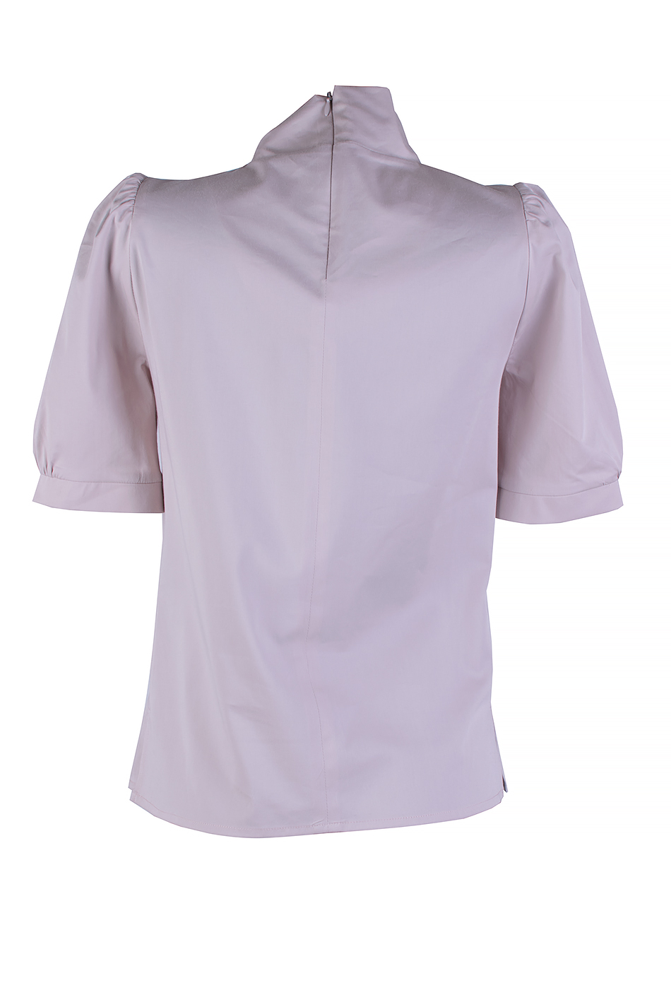 Women's Blouse in Powder Color with Short Puff Sleeve 25115 Pink / 2025 Women's Blouse in Powder Color with Short Puff Sleeve 25115 Pink / 2025