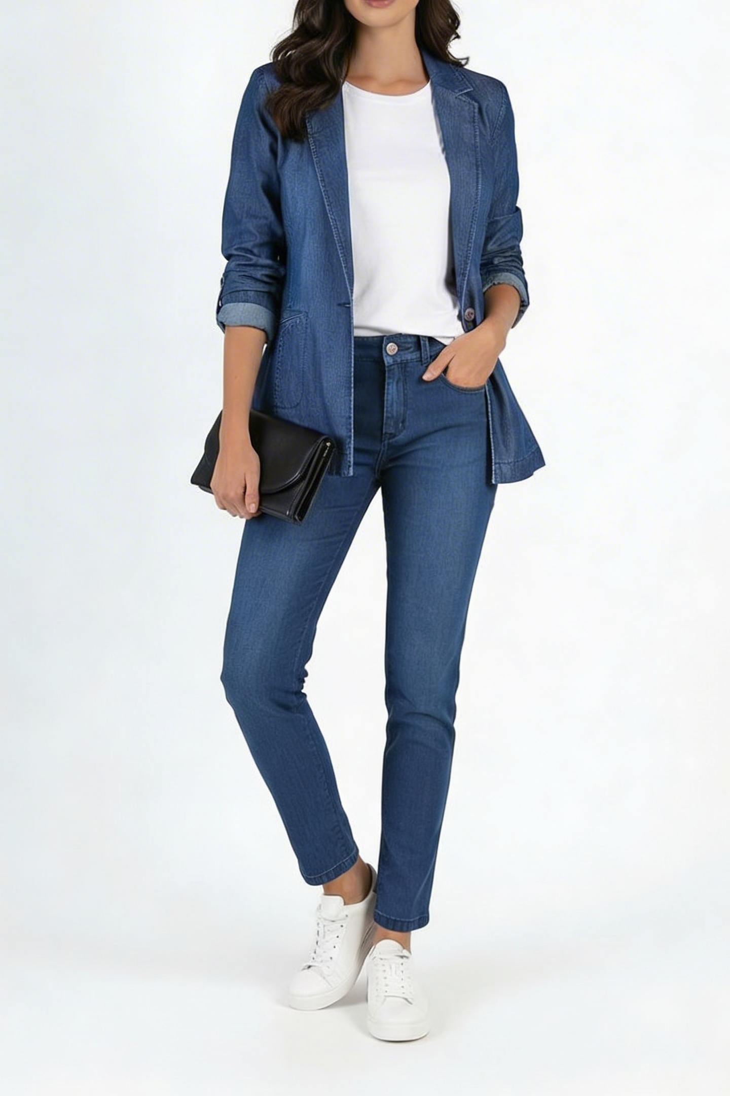 Slim and Elegant Tencel Denim Jacket 25122 / 2025 Slim and Elegant Tencel Denim Jacket 25122 / 2025