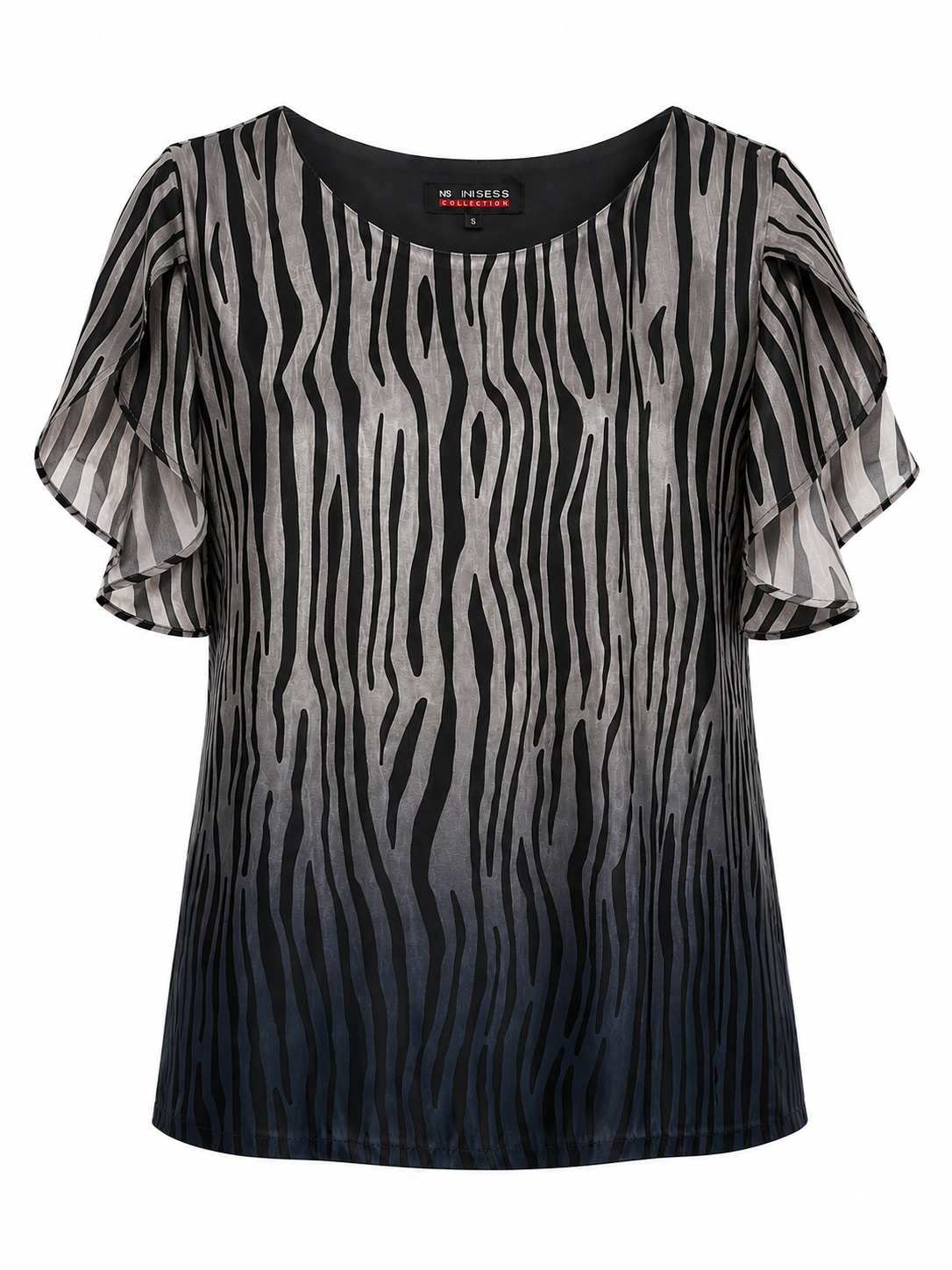 Bluză Elegantă de Damă Ombre Zebra 26116 / 2026 Bluză Elegantă de Damă Ombre Zebra 26116 / 2026