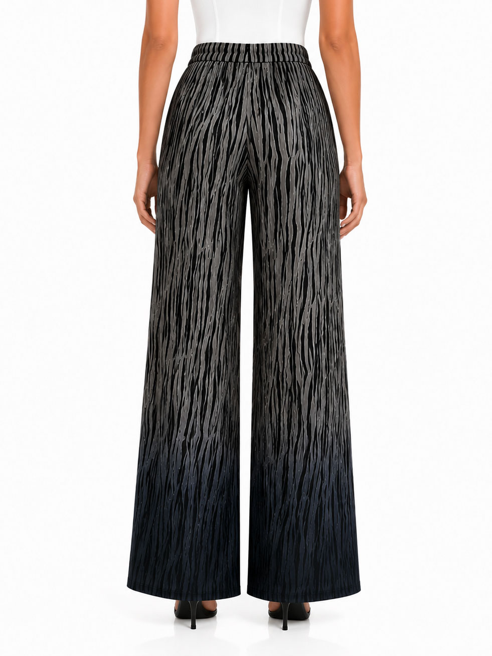 Set de damă Ombre Zebra – Bluză și Pantaloni din Viscoză 26116 -127 / 2026 Set de damă Ombre Zebra – Bluză și Pantaloni din Viscoză 26116 -127 / 2026