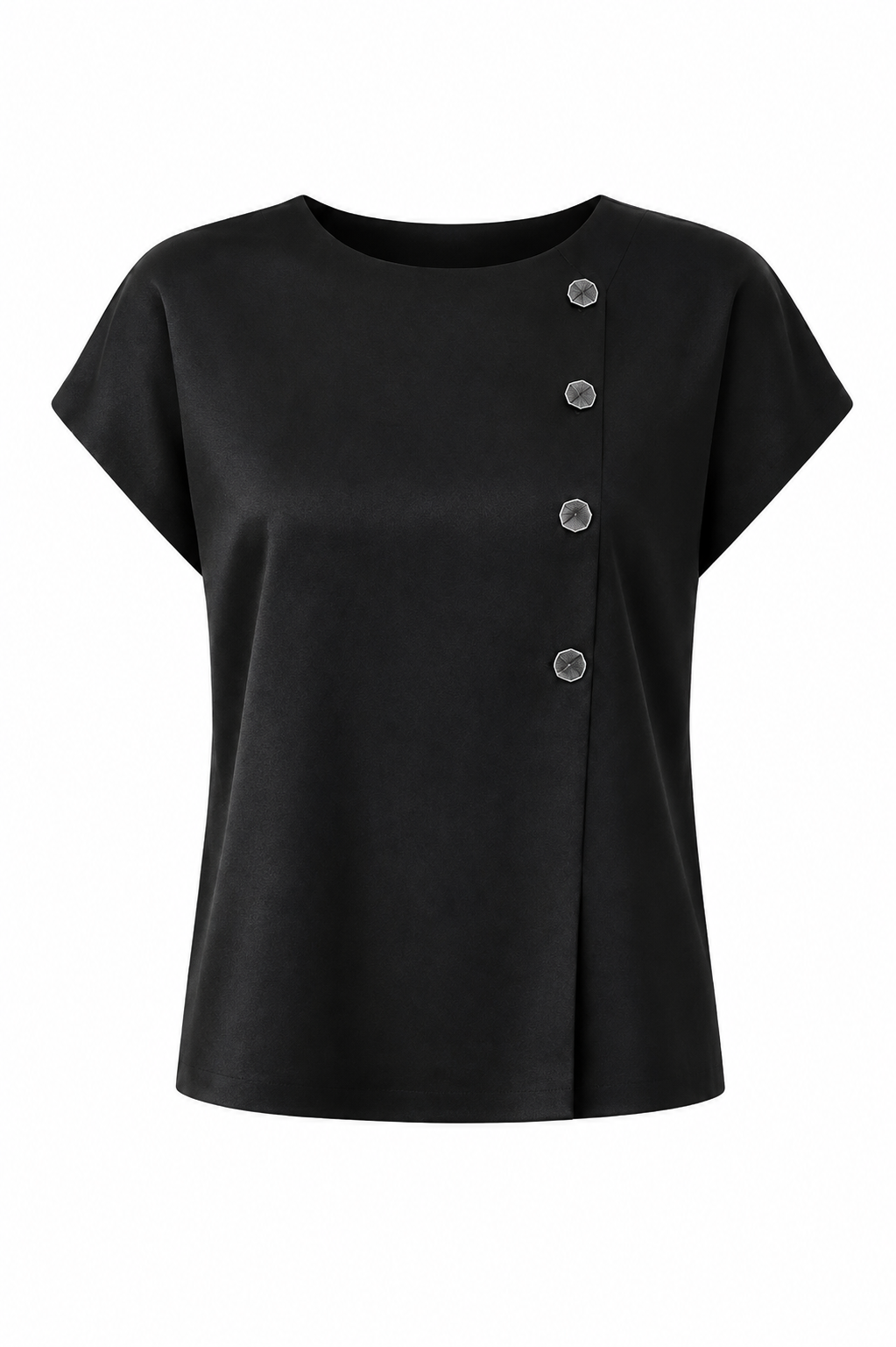 Black Tencel Women's Set with Blouse and Wide Pants 26131 - 128 black / 2026 Black Tencel Women's Set with Blouse and Wide Pants 26131 - 128 black / 2026