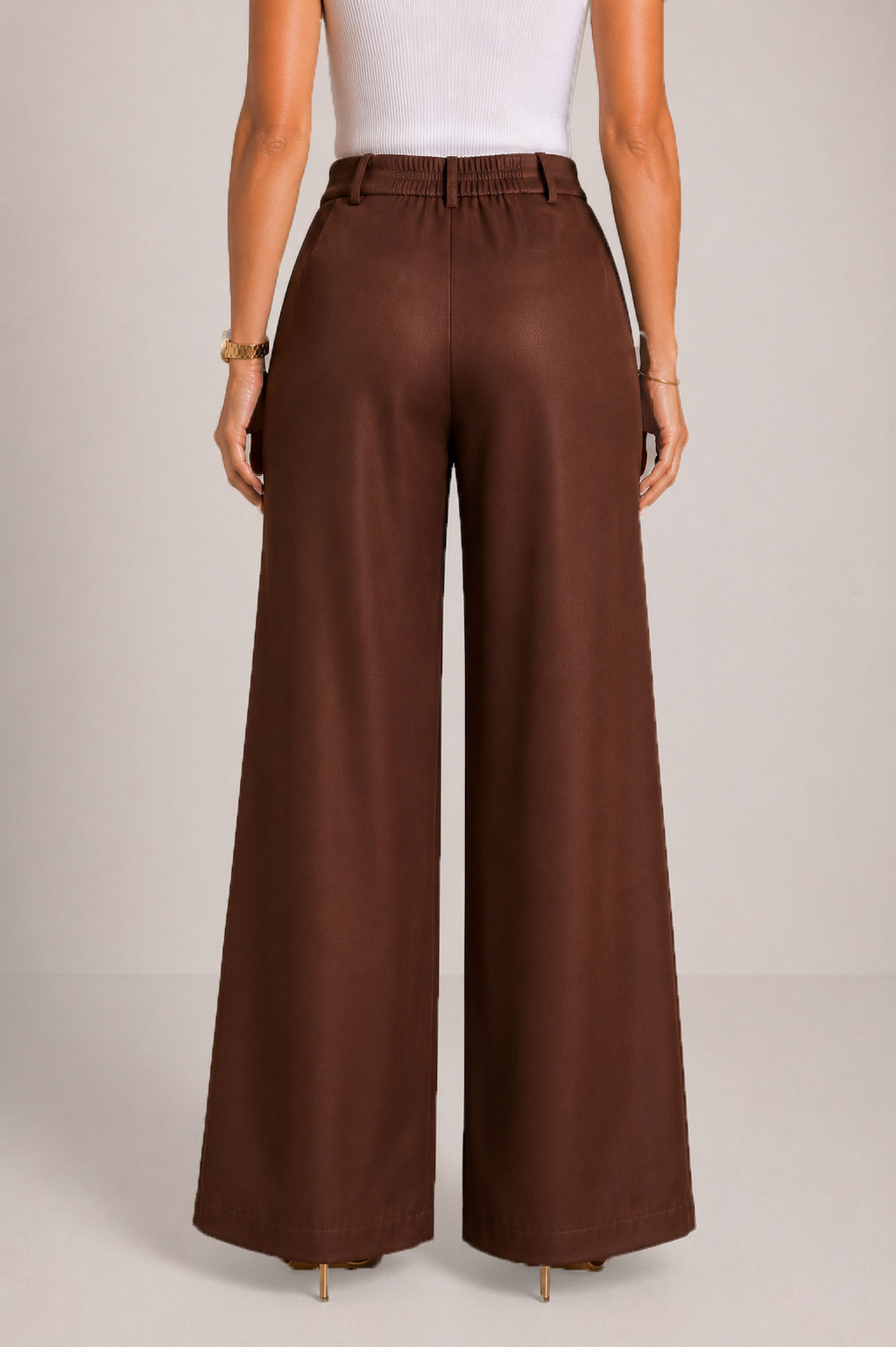 Lüks Kahverengi Kadın Takımı - Tencel 26116-109 / 2026'dan Yelek ve Pantolon Lüks Kahverengi Kadın Takımı - Tencel 26116-109 / 2026'dan Yelek ve Pantolon