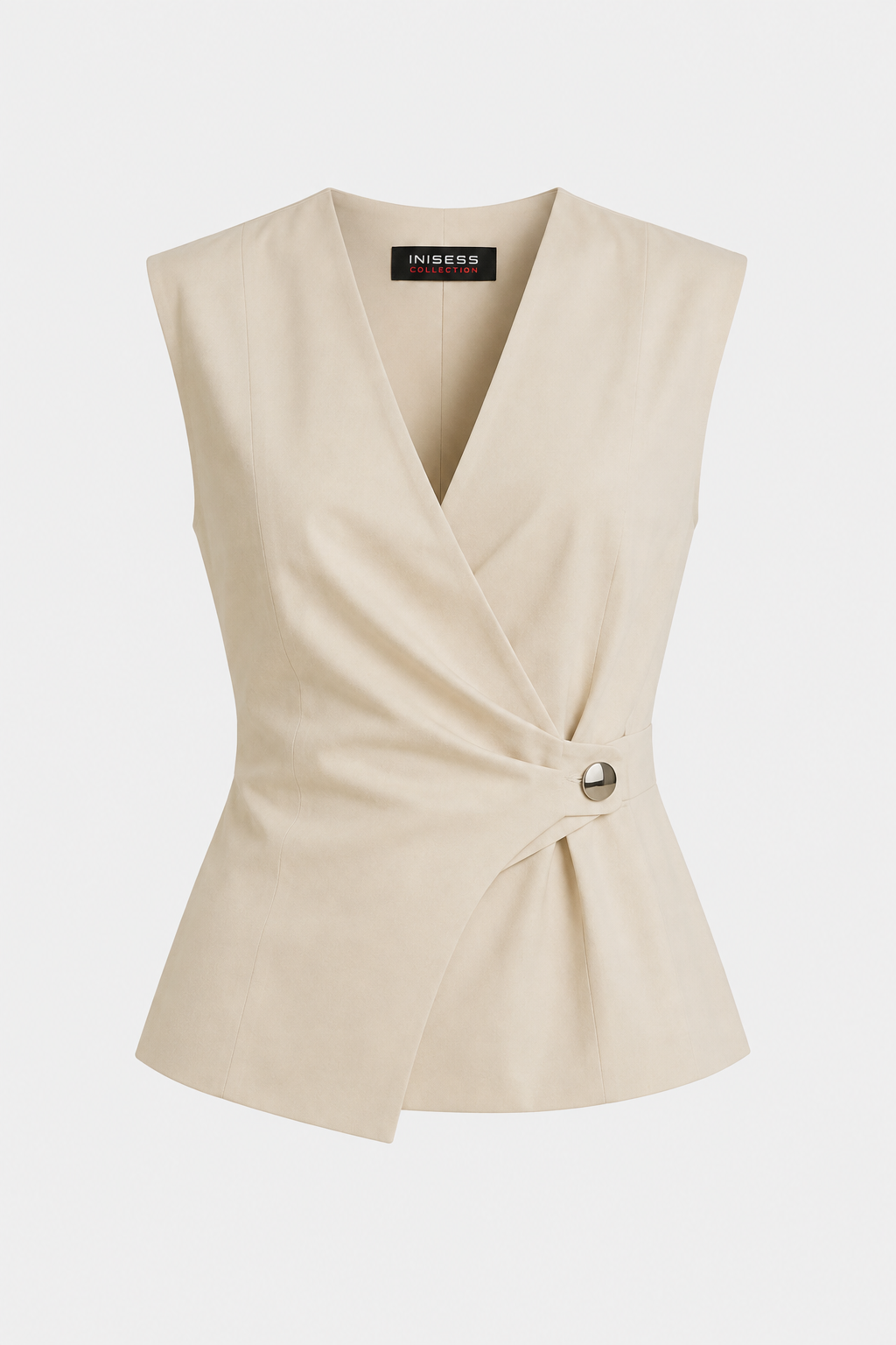 Комплект в Нежно Бежово – Елек и Широк Панталон от Памук 26123 - 128 beige / 2026 Комплект в Нежно Бежово – Елек и Широк Панталон от Памук 26123 - 128 beige / 2026