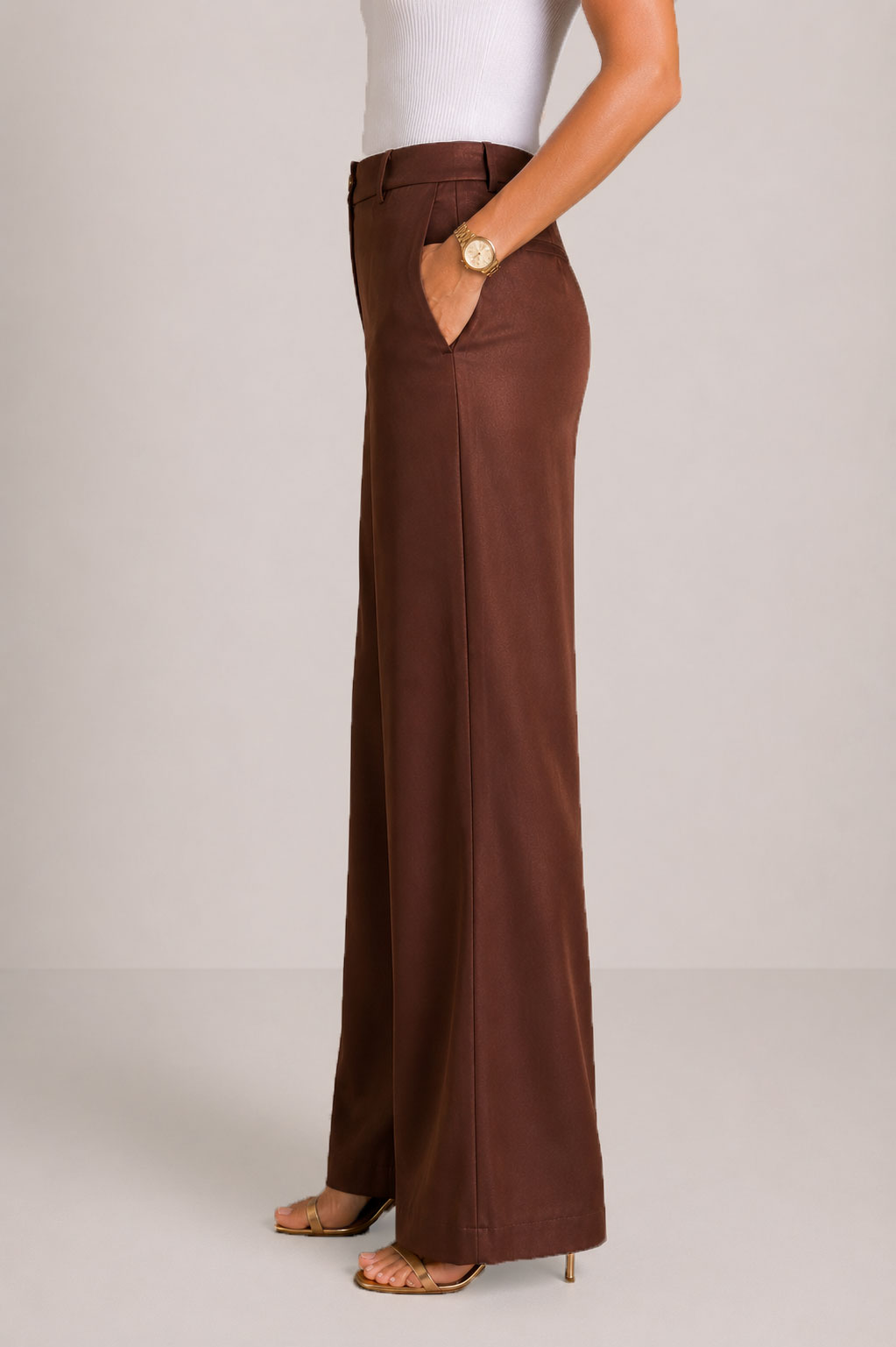 Luxury Women's Trousers in Brown - Sophisticated and Gentle 26109 Luxury Women's Trousers in Brown - Sophisticated and Gentle 26109