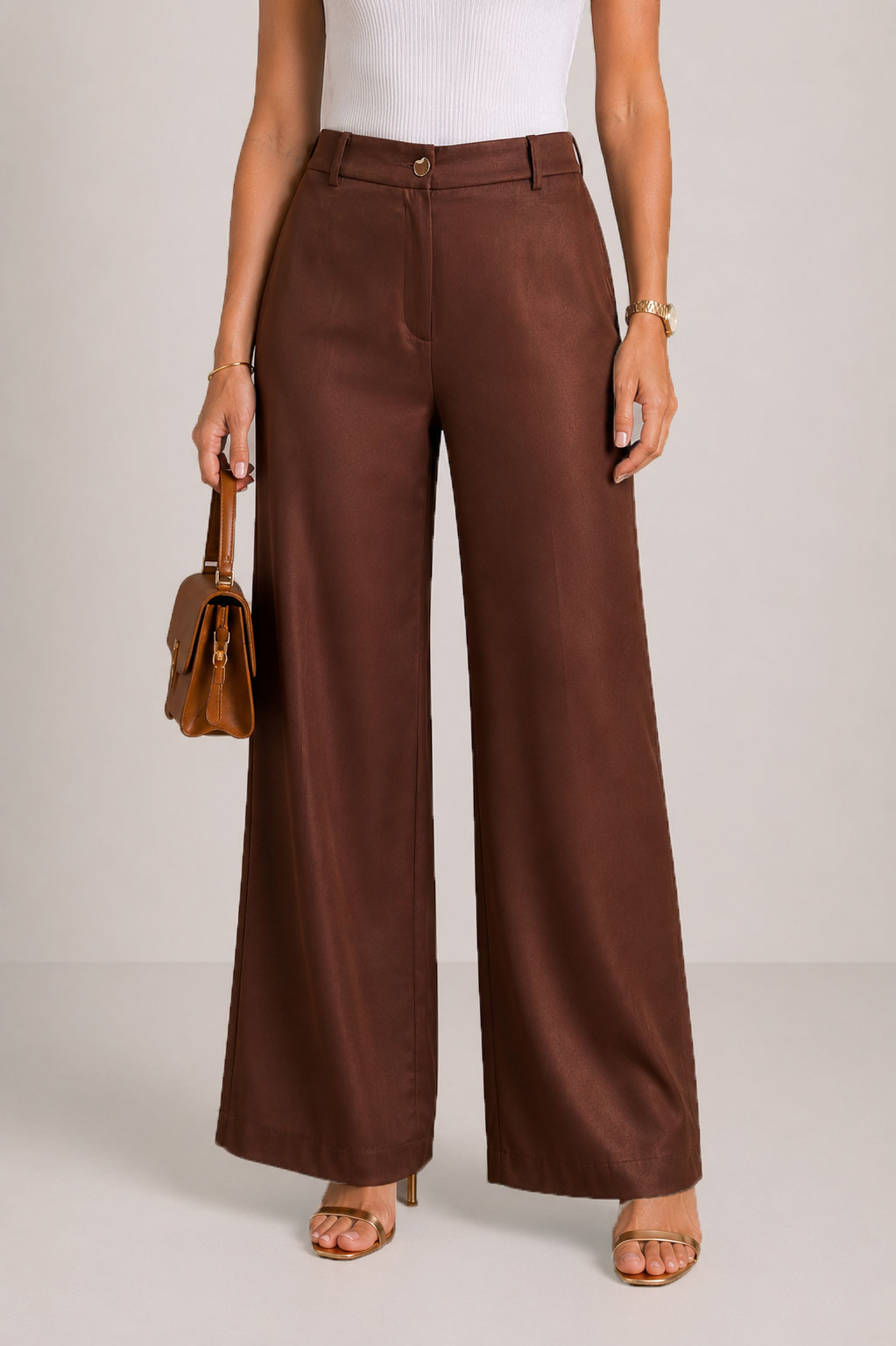 Luxury Women's Trousers in Brown - Sophisticated and Gentle 26109 Luxury Women's Trousers in Brown - Sophisticated and Gentle 26109