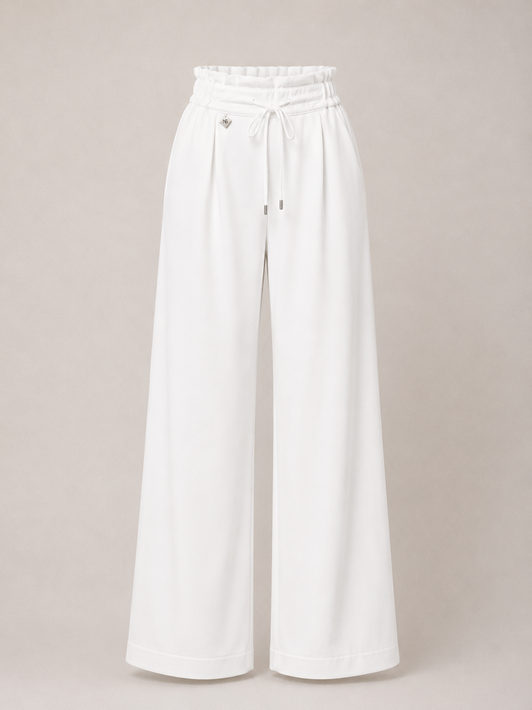 White Women's Wide Leg Viscose Trousers 26123 white / 2026 White Women's Wide Leg Viscose Trousers 26123 white / 2026