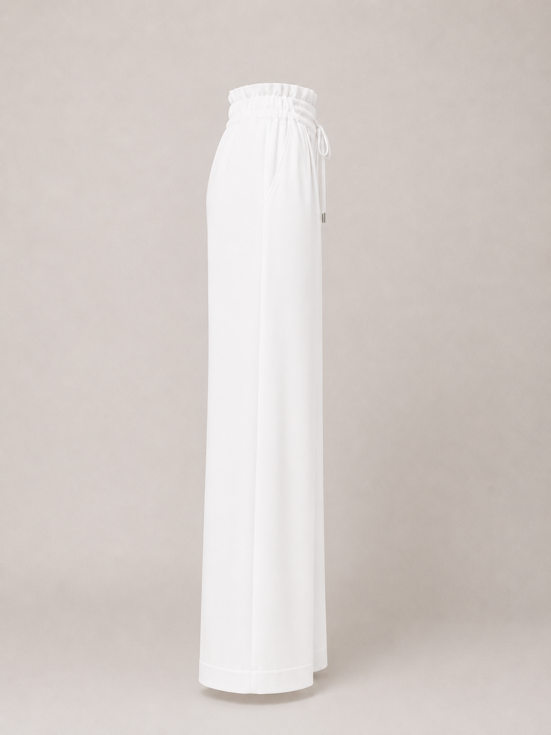 White Women's Wide Leg Viscose Trousers 26123 white / 2026 White Women's Wide Leg Viscose Trousers 26123 white / 2026