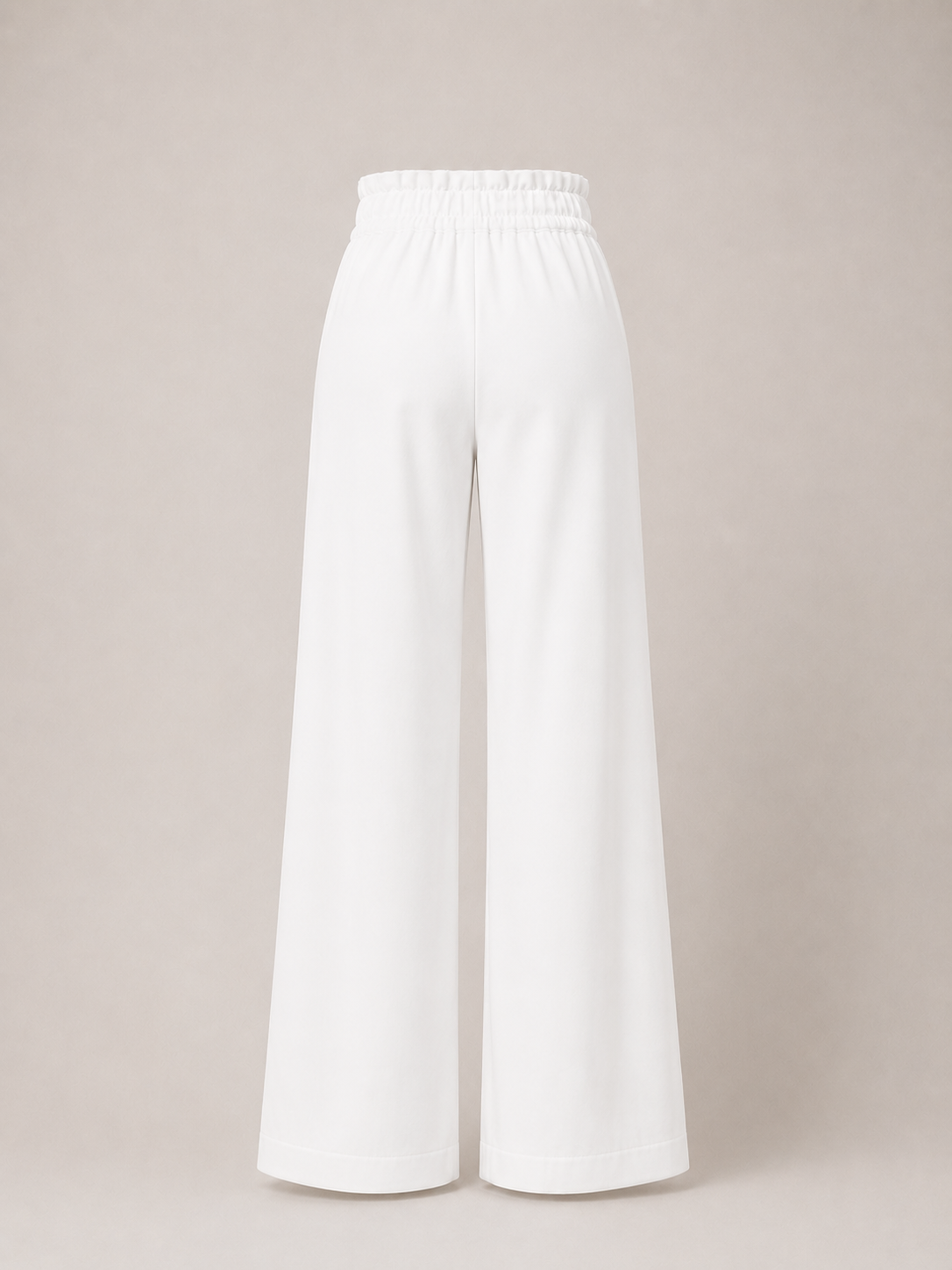 White Women's Wide Leg Viscose Trousers 26123 white / 2026 White Women's Wide Leg Viscose Trousers 26123 white / 2026