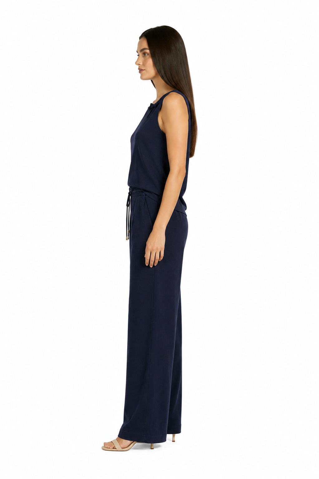 Women's Linen Tank Top in Dark Blue 26125 / 2026 Women's Linen Tank Top in Dark Blue 26125 / 2026