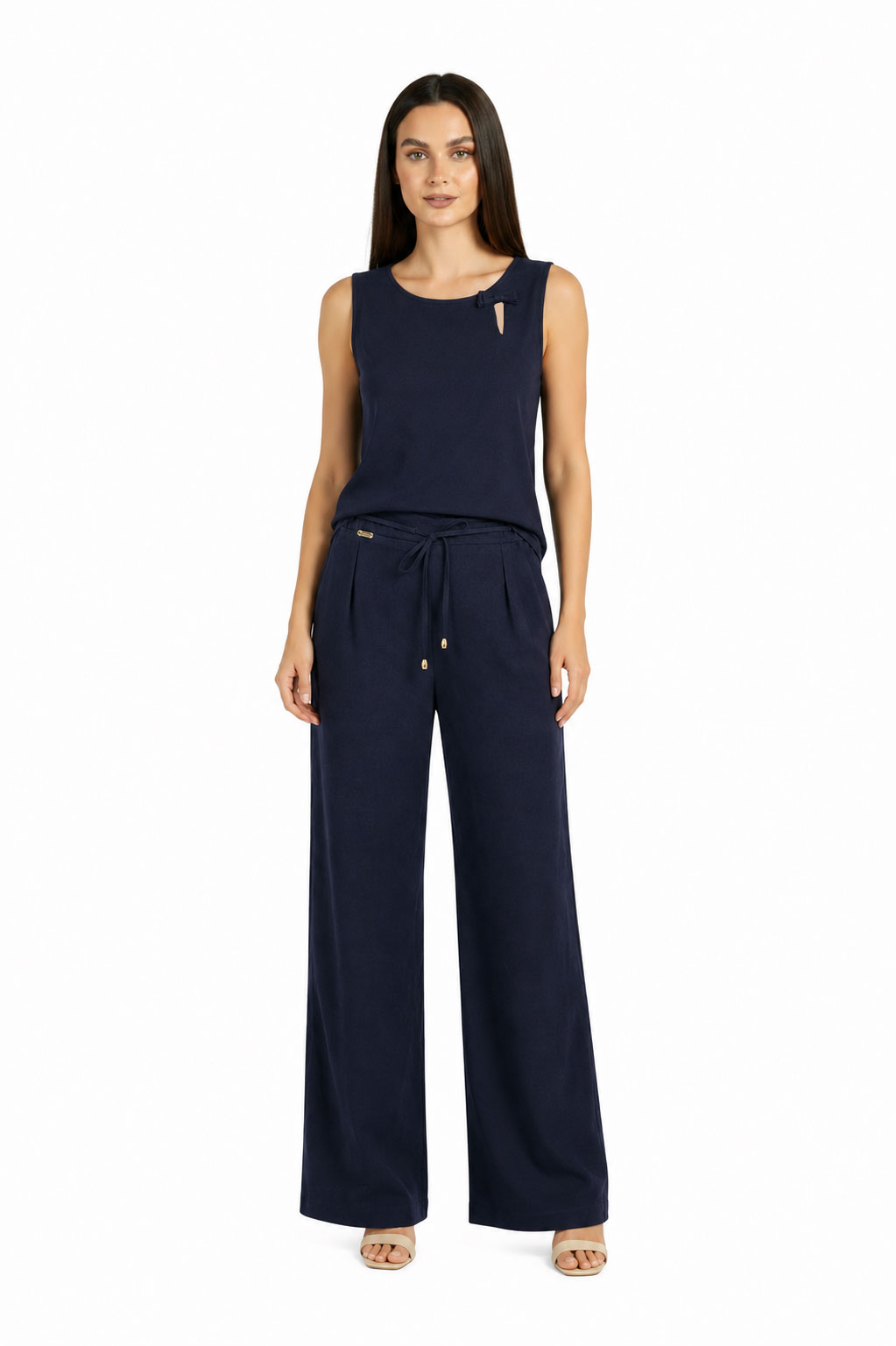 Women's Linen Tank Top in Dark Blue 26125 / 2026 Women's Linen Tank Top in Dark Blue 26125 / 2026