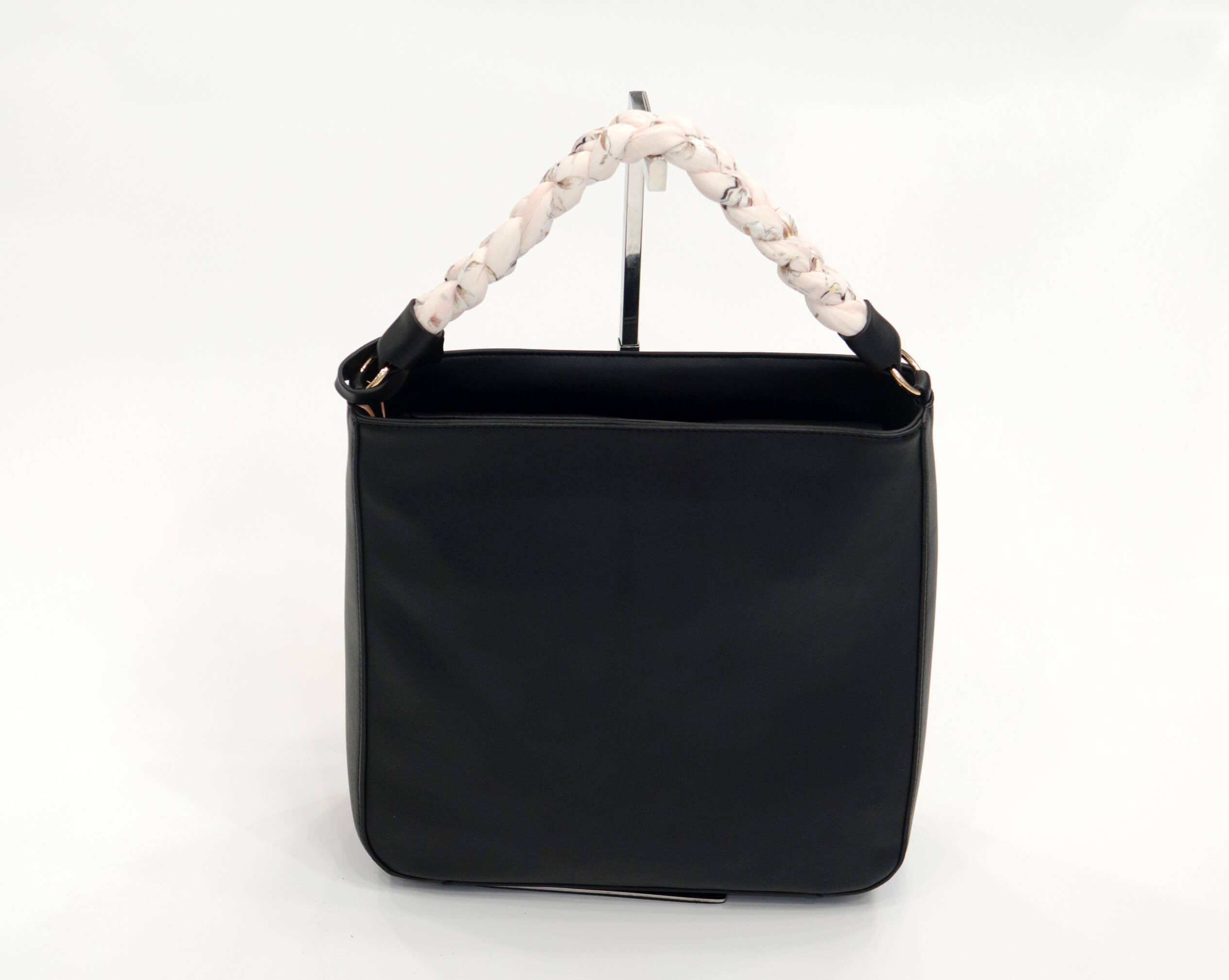 Negru doamnă geantă de mână cu mâner scurt și umăr BAG 1174 BLACK