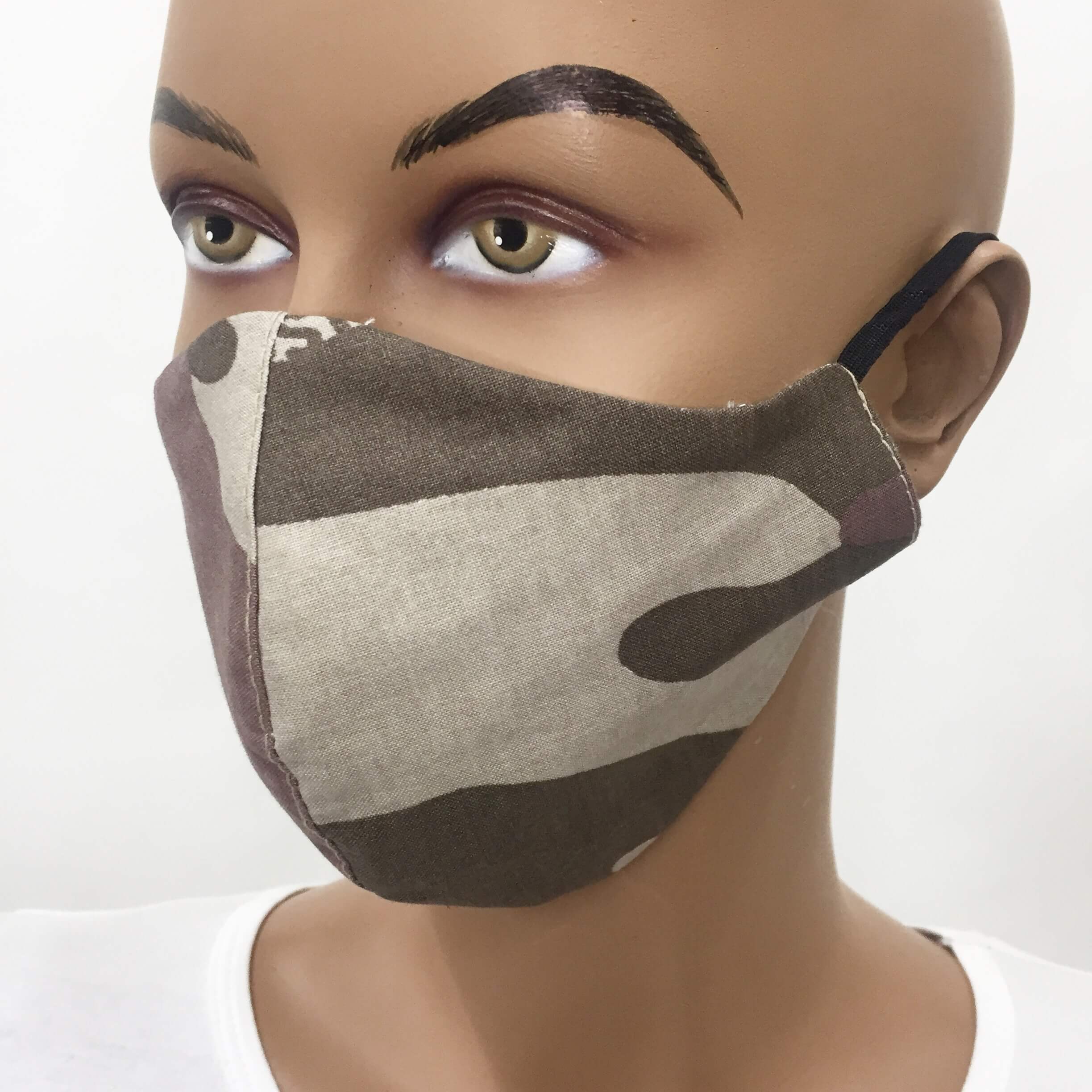 Cotton Fabric Protective Mask M 20305 Brown Cotton Fabric Protective Mask M 20305 Brown