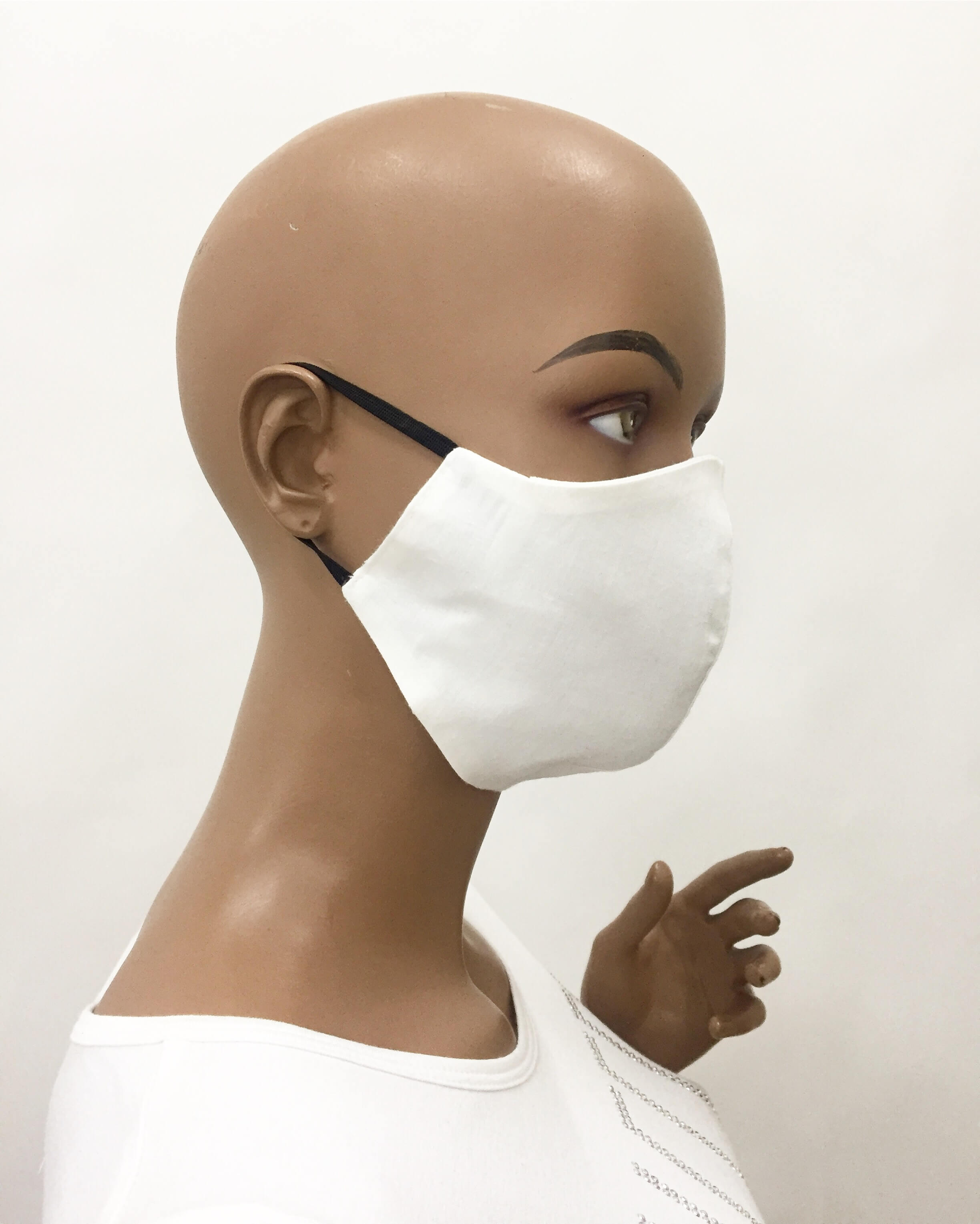White Cotton Fabric Protective Mask 20309 White Cotton Fabric Protective Mask 20309