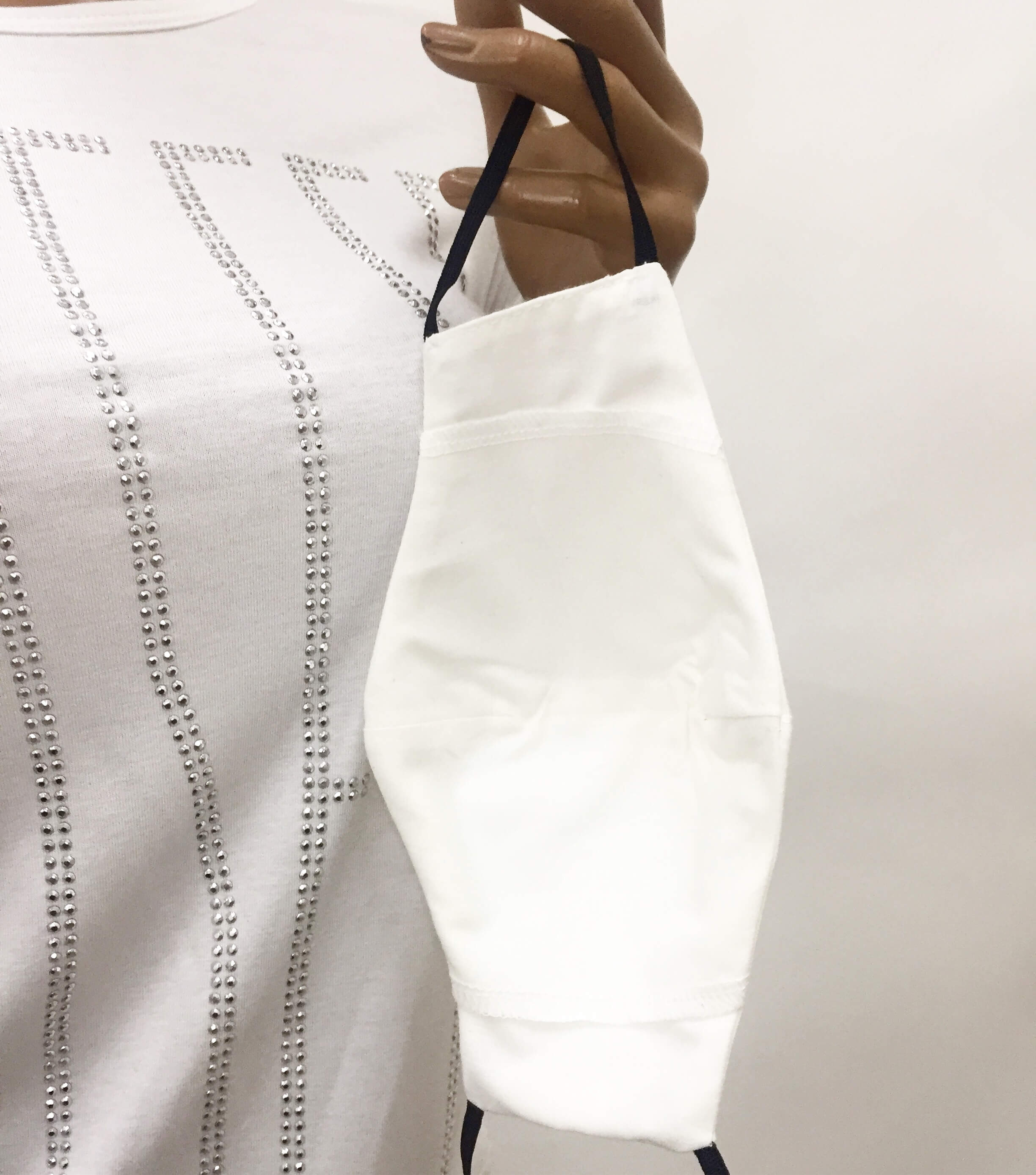 White Cotton Fabric Protective Mask 20309
