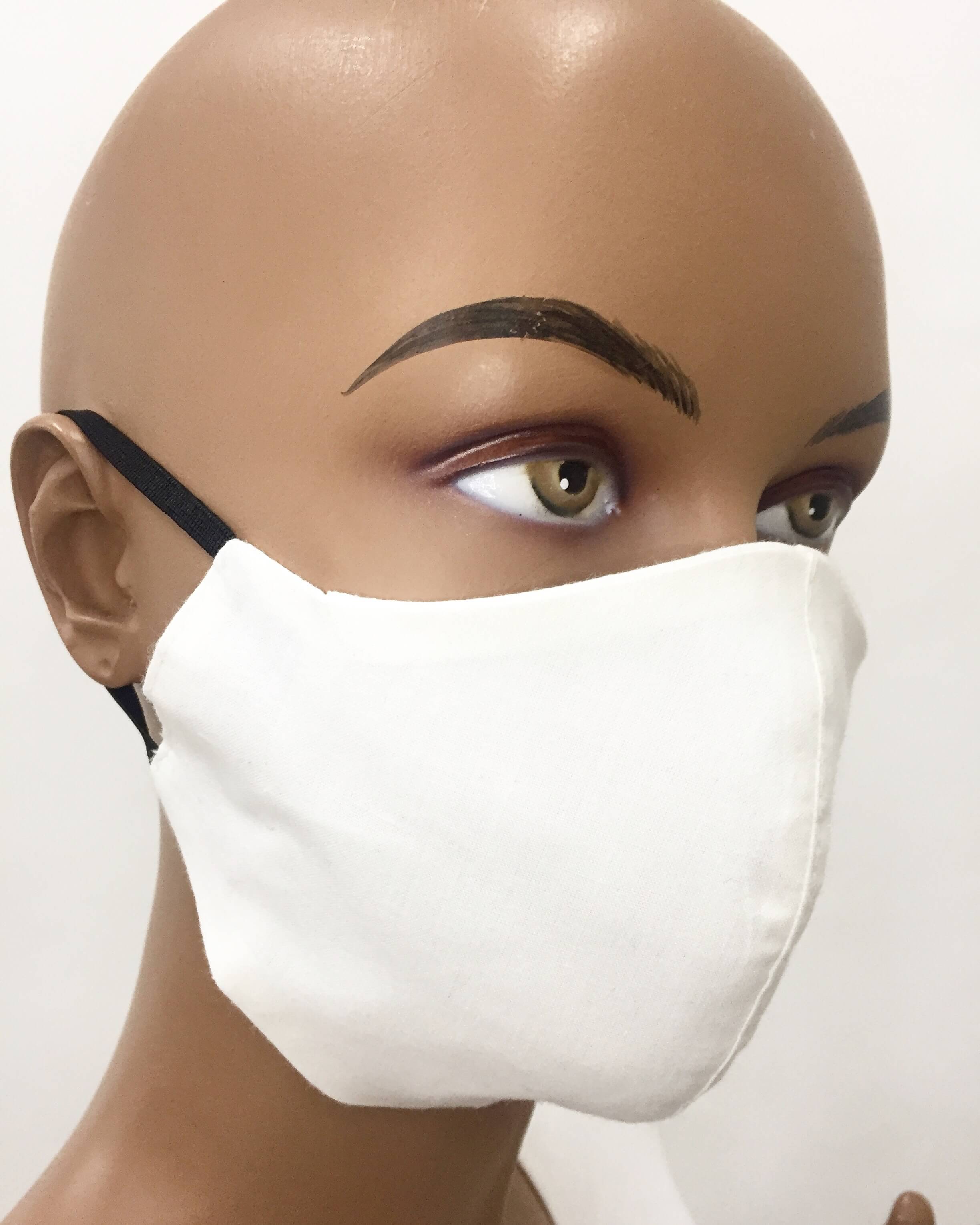 White Cotton Fabric Protective Mask 20309