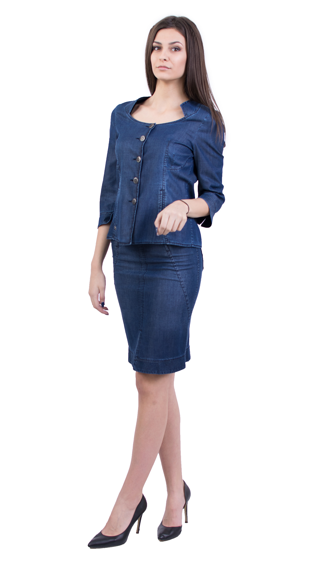 Ceket ve etek denim tensel JP 18129 A -138 | INISESS ® Ceket ve etek denim tensel JP 18129 A -138 | INISESS ®