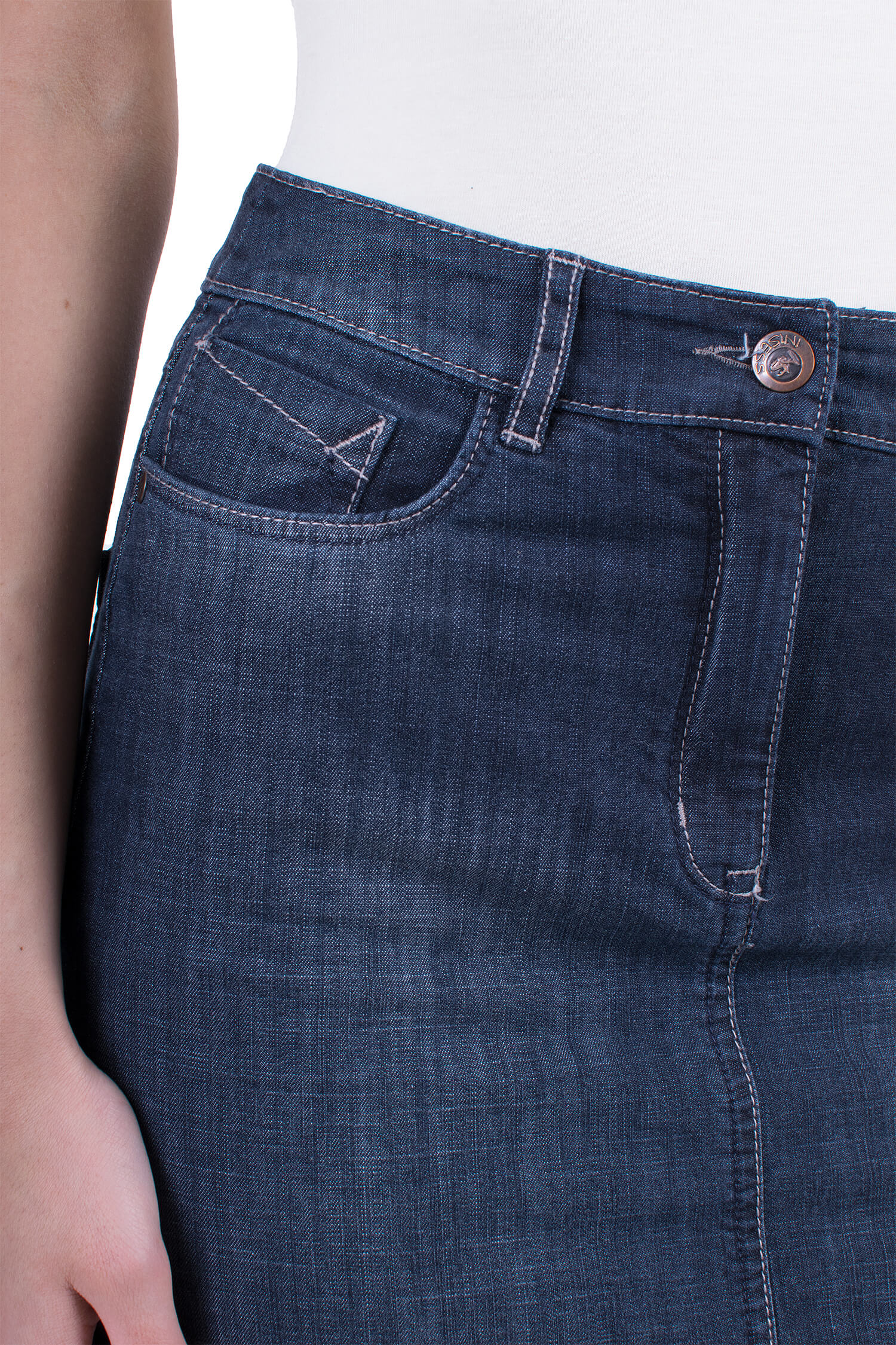 Fusta denim feminin de vară P 19143 / 2019 Fusta denim feminin de vară P 19143 / 2019